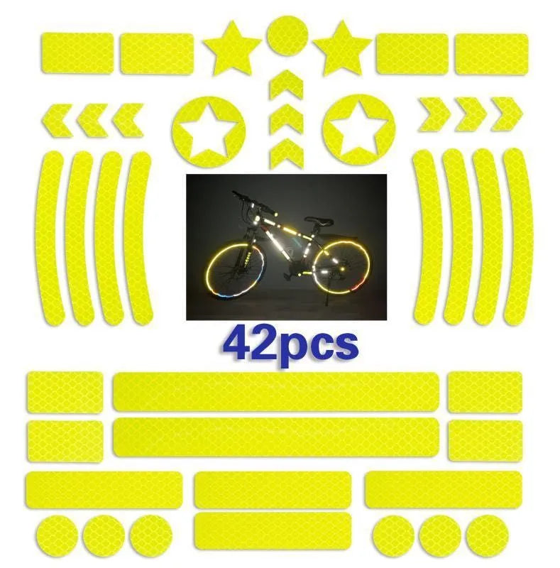 Bicycle reflective tape with geometric grid pattern in four colour options measuring 11.5 by 21cm