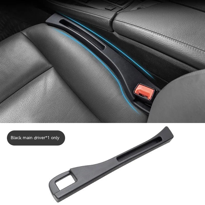 Black plastic car seat gap storage organiser box with handle