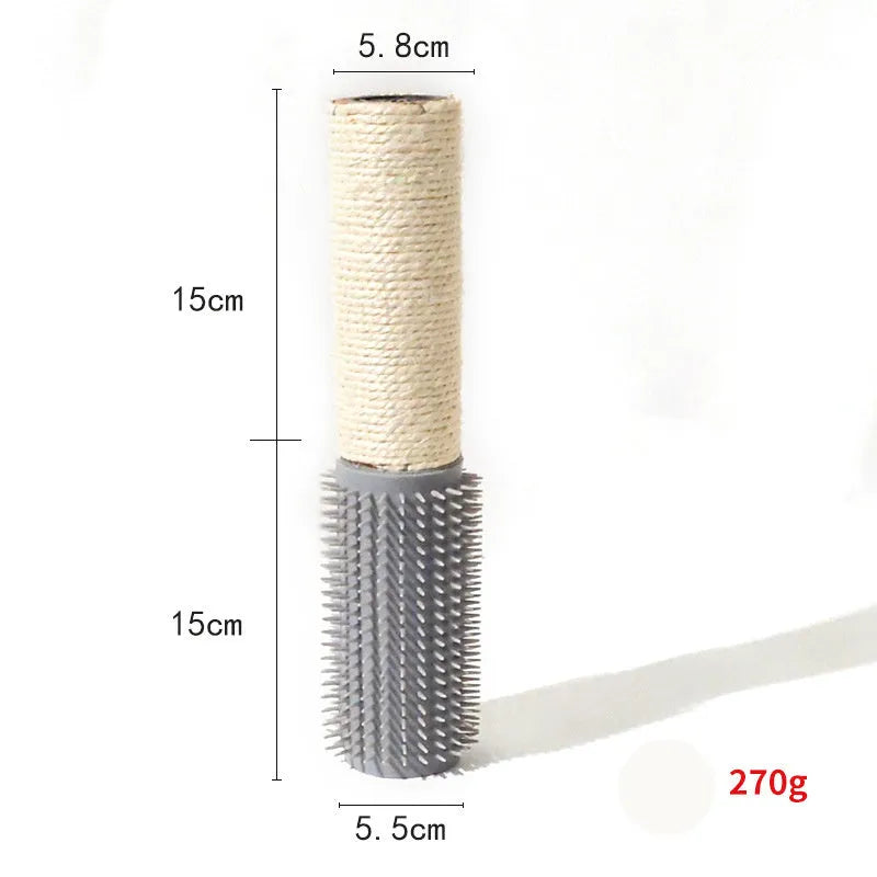 Brown sisal scratching post for cats measuring 30cm tall with 5.8cm square base