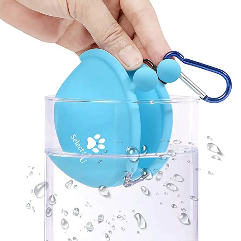 Silicone dog training treat pouch with hook and loop fastening in assorted colours