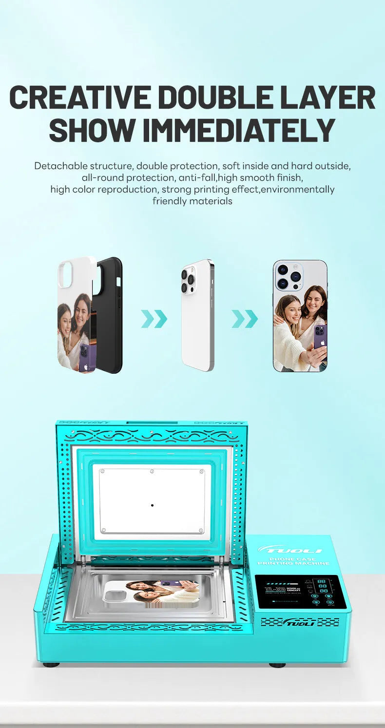 Metal phone case transfer printing press heat transfer machine for Samsung and Apple