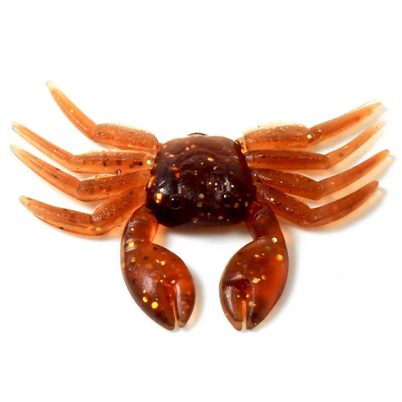 8cm PVC crab fishing lure artificial bait in red and brown colour options