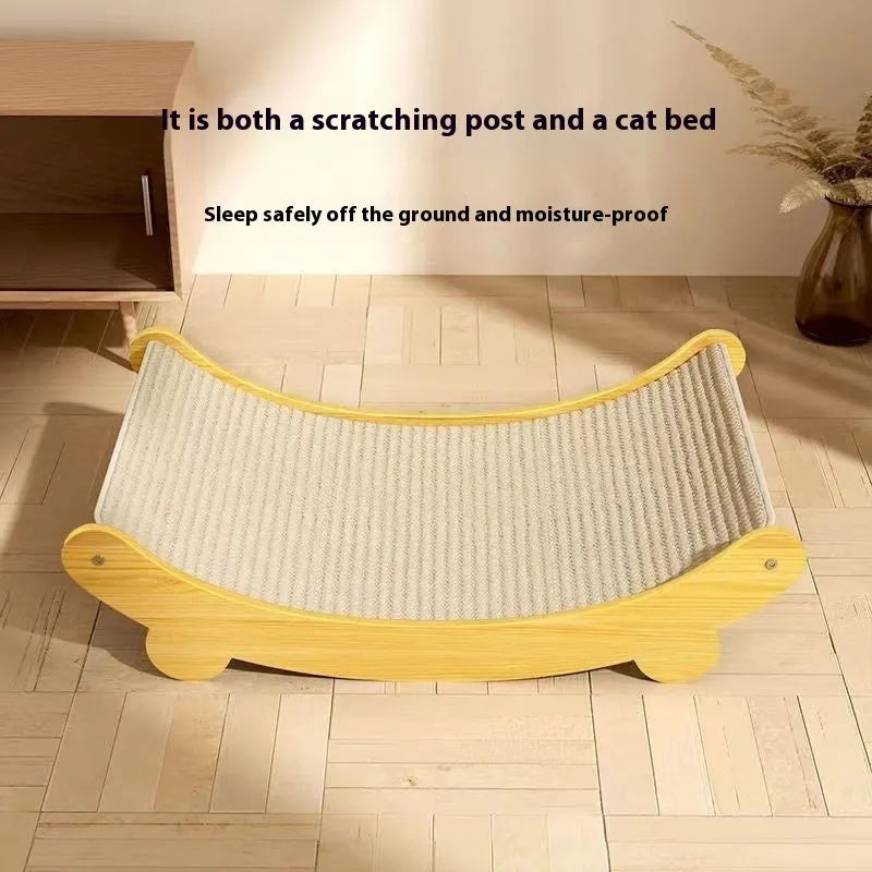 Sisal cat scratch board with natural fibre scratching surface in pastoral style design
