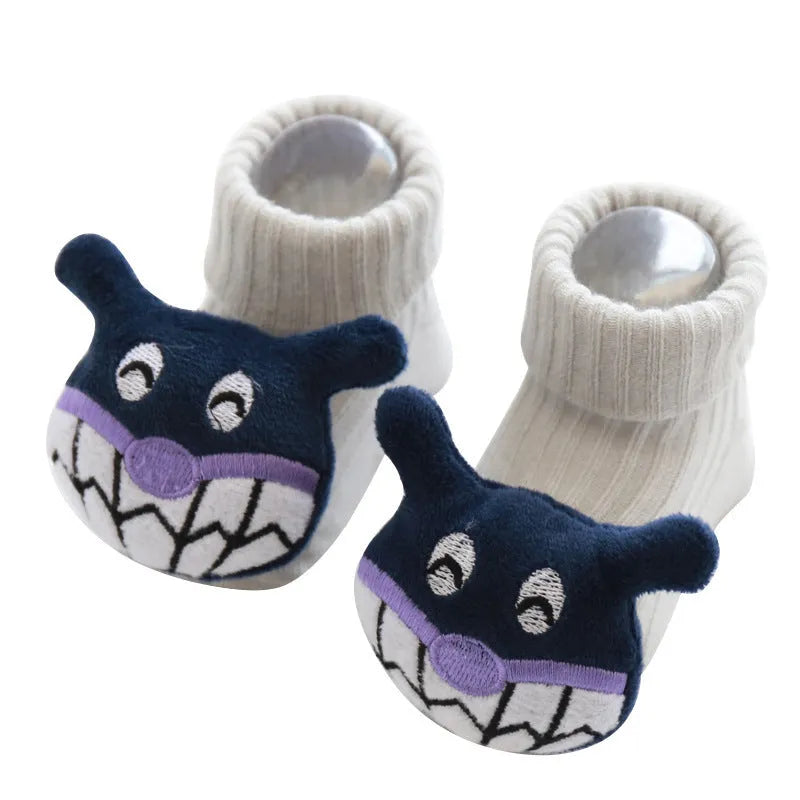 Cotton baby floor socks in various colours for crawling and walking