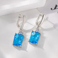Copper square earrings with quadrilateral geometry in gold or silver electroplated finish