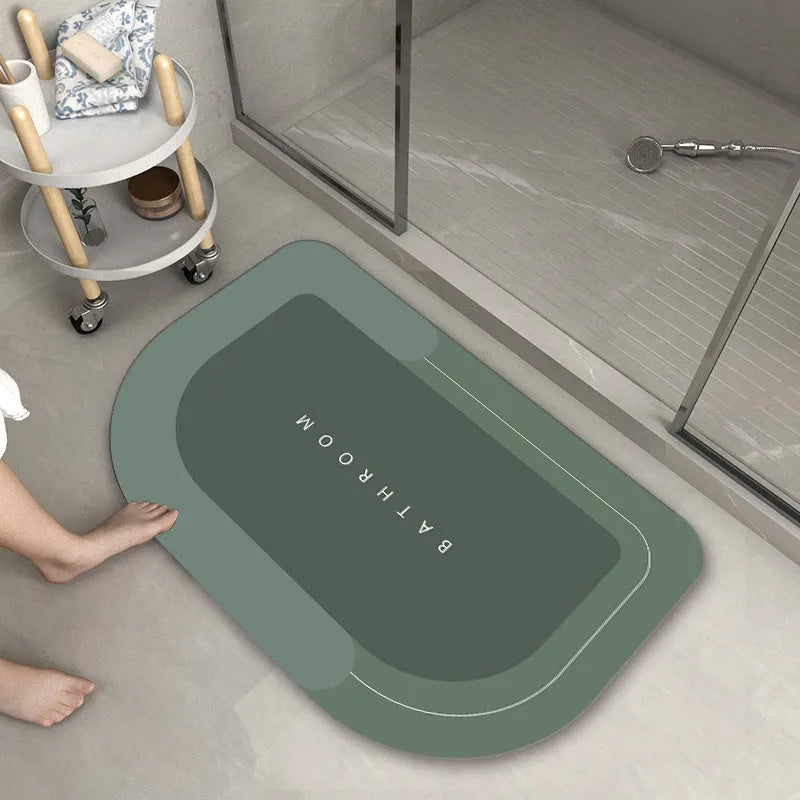 Blended bathroom floor mat for sliding door cushioning in blue colour rectangular shape