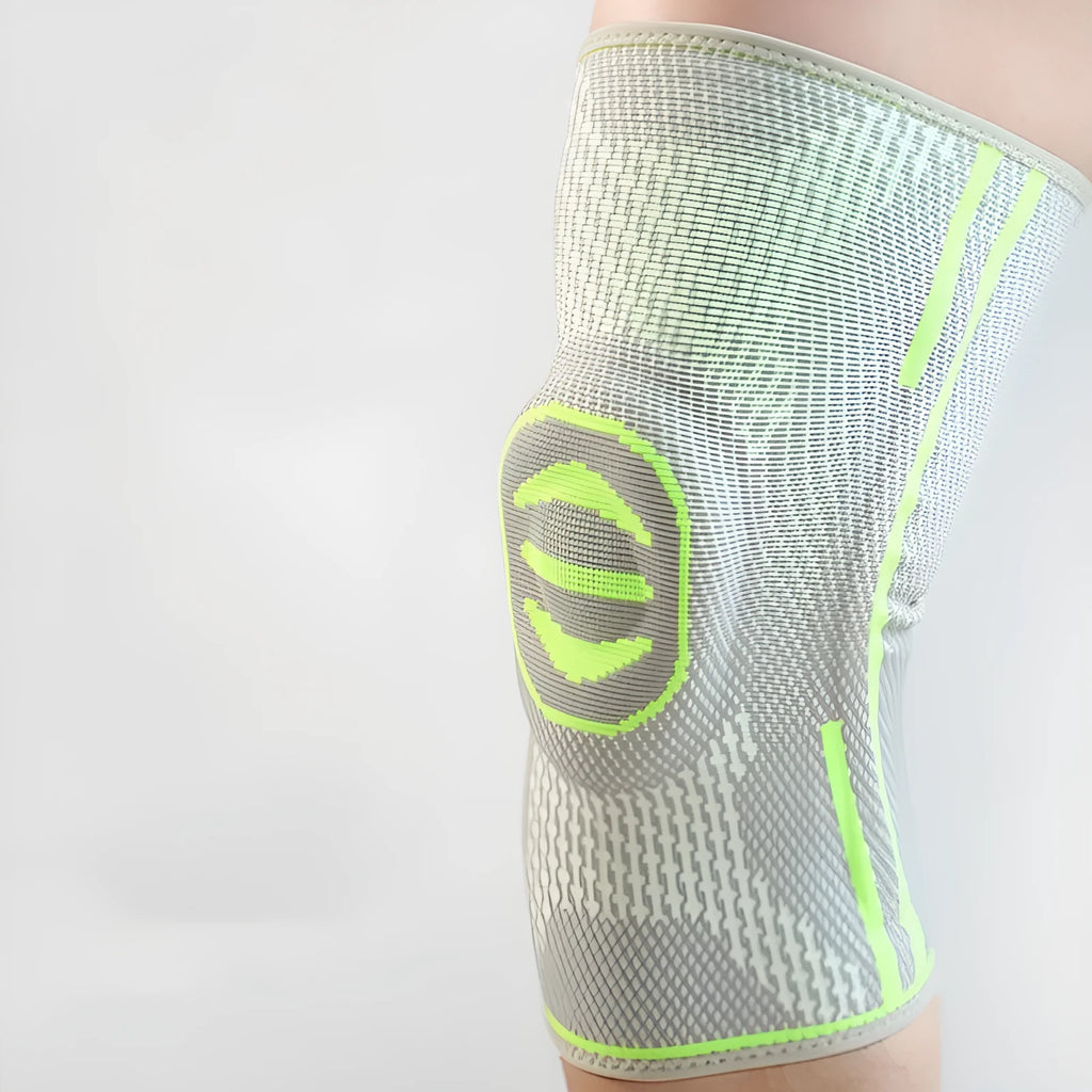 Cotton sports knee cover for mountaineering in green blue yellow for men and women sizes M L XL