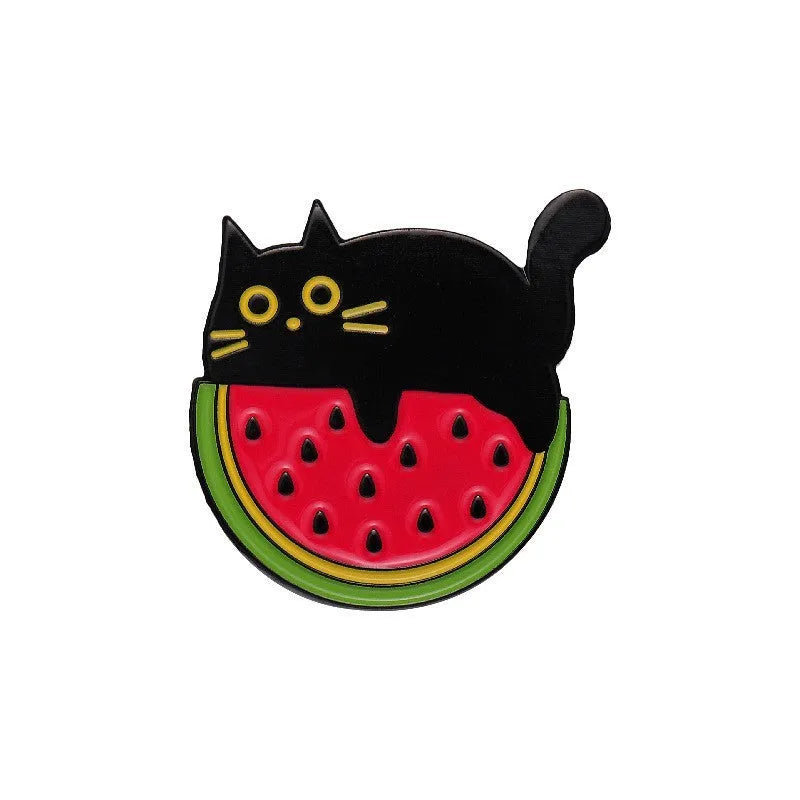 Colourful cartoon fruit and letter design metal brooch on zinc alloy pin