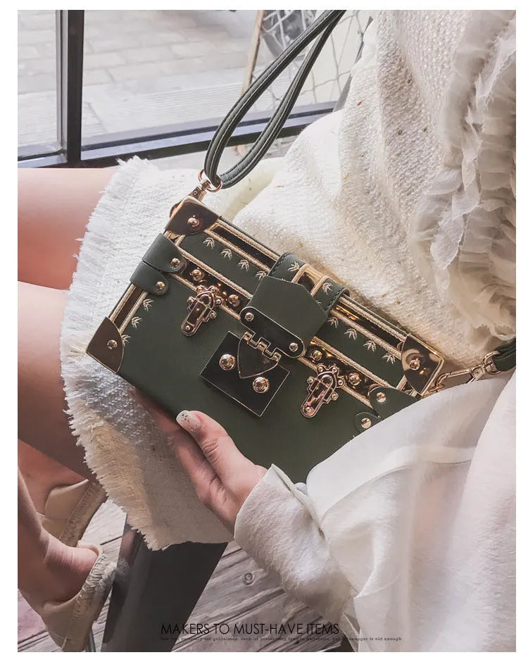 Women's hard PU leather shoulder bag with crossbody strap and flap design