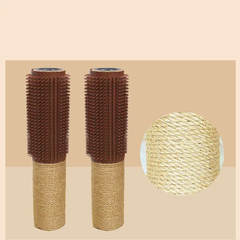 Brown sisal scratching post for cats measuring 30cm tall with 5.8cm square base