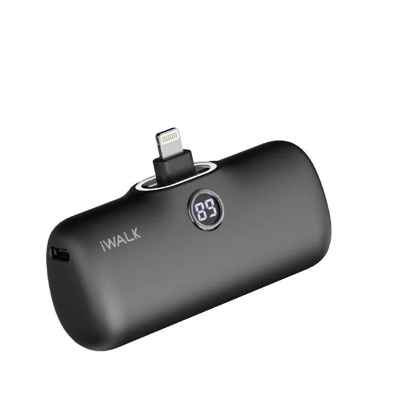 Mini lipstick portable power bank showing colour options and compact dimensions