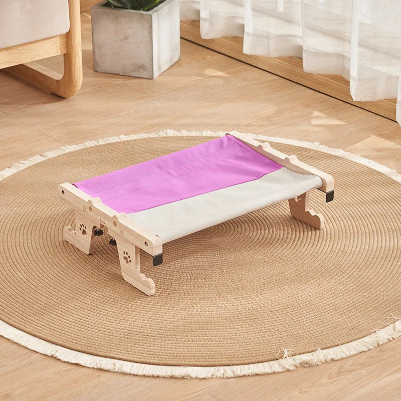 Wooden frame cat hammock hanging bed mounted to window with seven style options