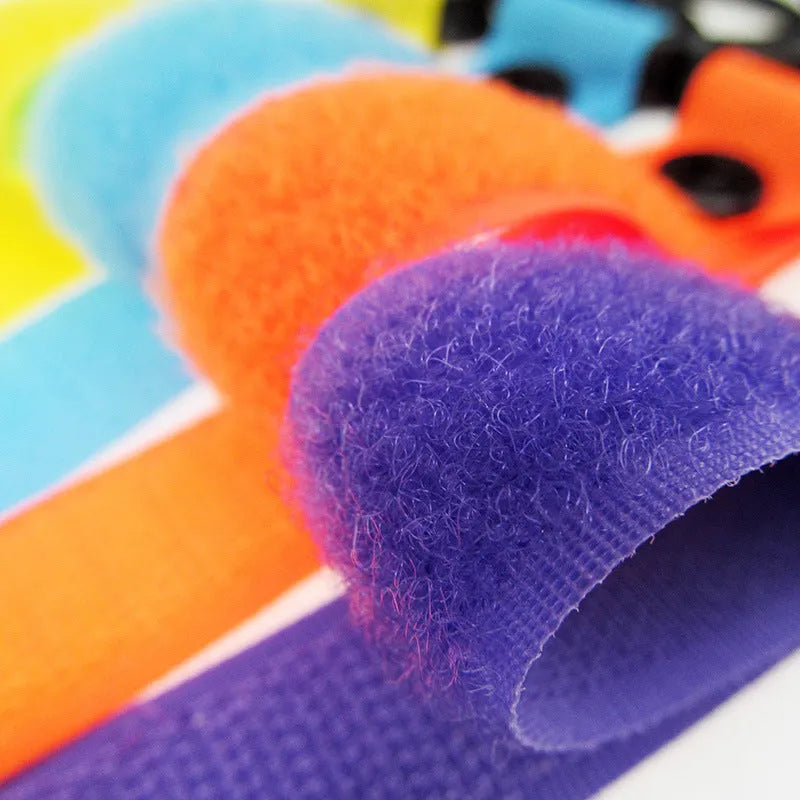 Nylon luggage Velcro hook in one of 18 available colours, shown in its clear independent OPP packaging.