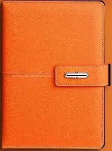 A5 PU leather notebook with wood-free paper in multiple colour options including black, red, green, blue and orange