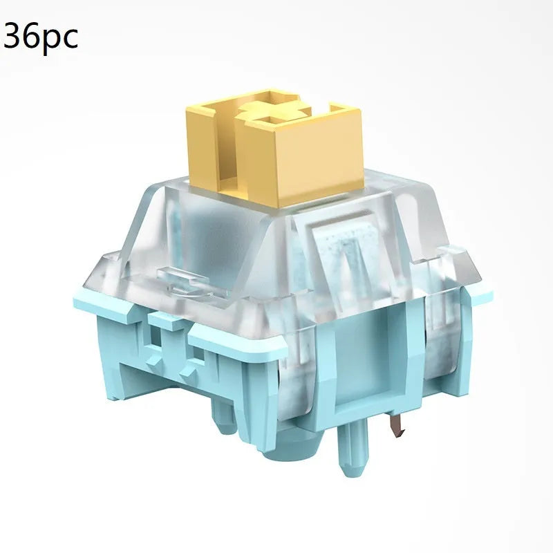 36 Sea Salt Lemon coloured mechanical keyboard switches with silent linear design for hot-swap keyboards