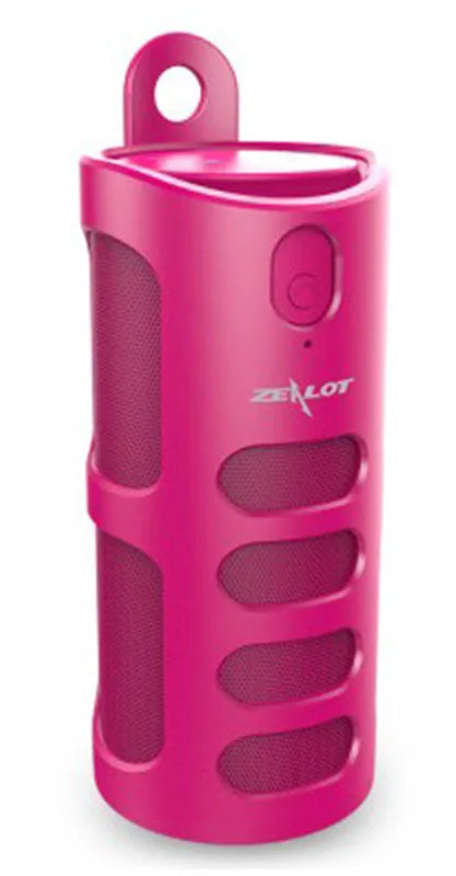 Black, blue, or red Bluetooth wireless speaker with call control buttons and compact rectangular design.
