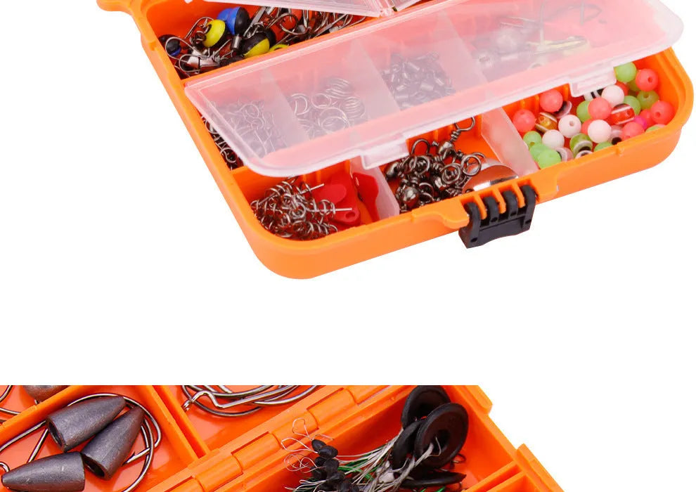 Weihe 257-piece fishing lure accessories set in ABS plastic organiser box for sea and rock fishing