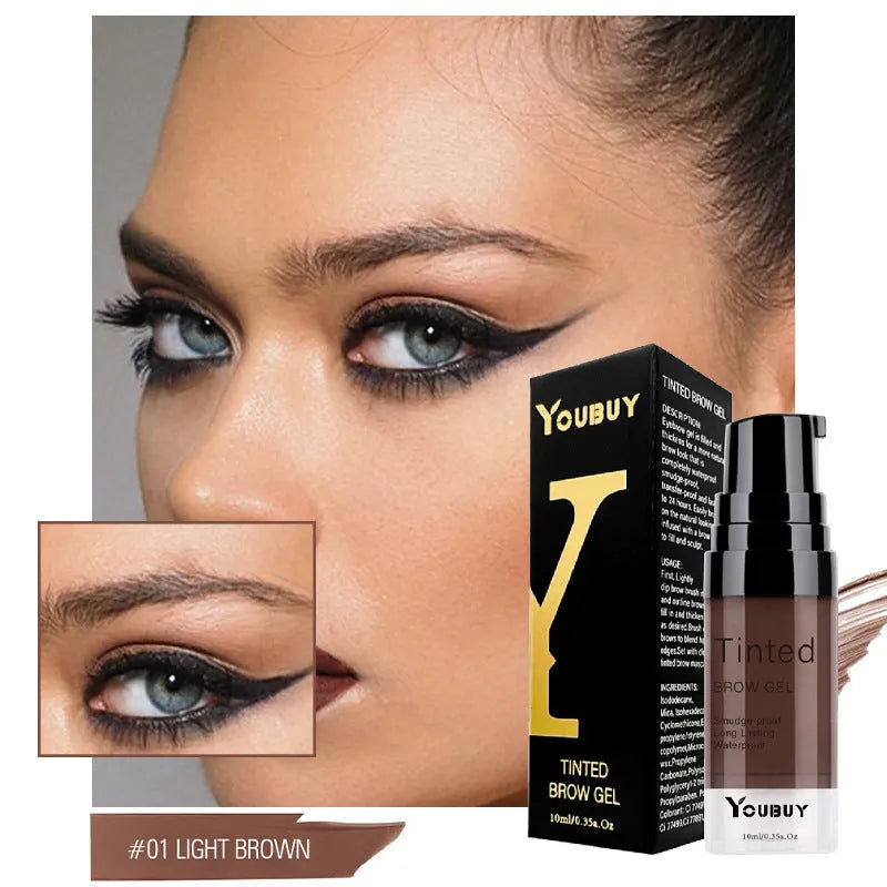 Waterproof brow cream eyebrow tint in dark grey and golden yellow shades for natural-looking definition