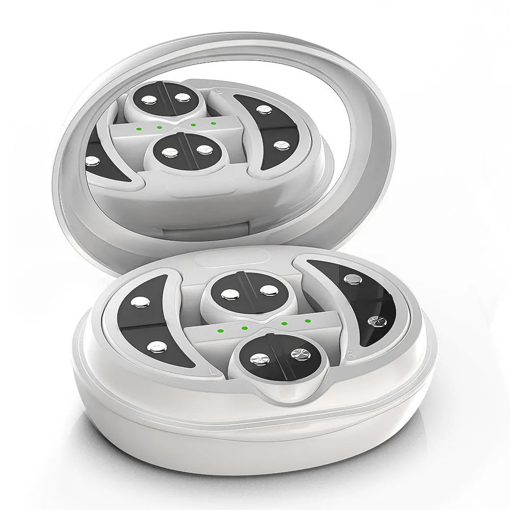 White wireless red light eye massager device with facial mask design for EMS therapy