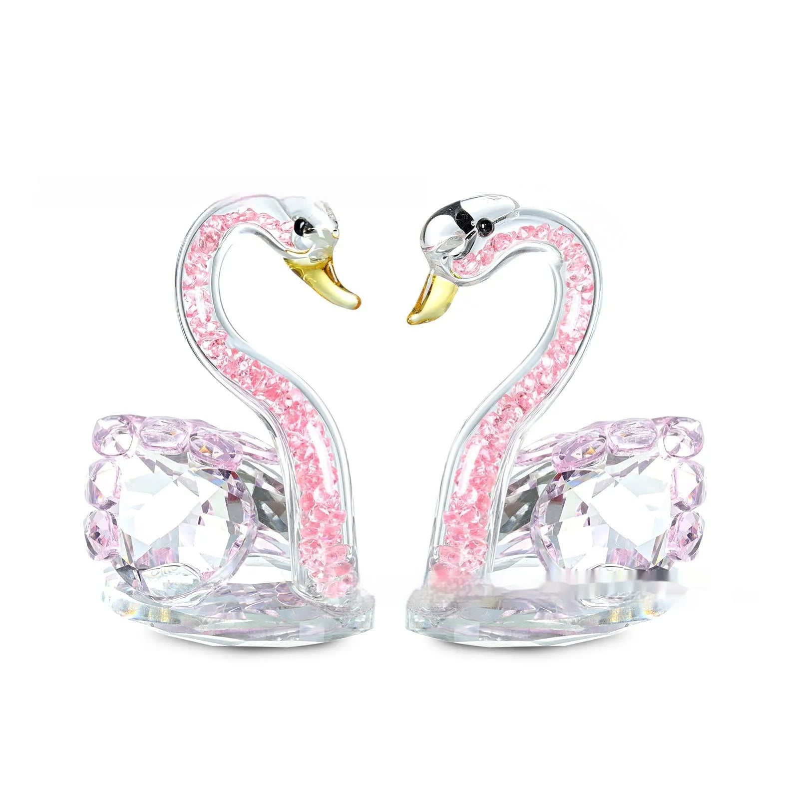 Crystal swan desktop ornament in modern simplicity style with colour options