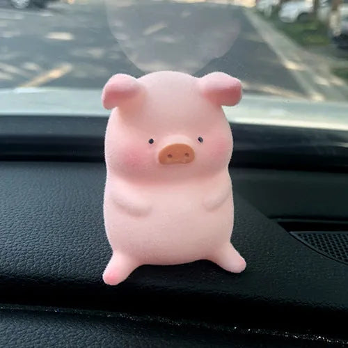 Cute cartoon pig resin ornament for car dashboard decoration