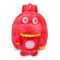 Dinosaur plush toy backpack for children with embroidery detailing and soft handle in blue colour