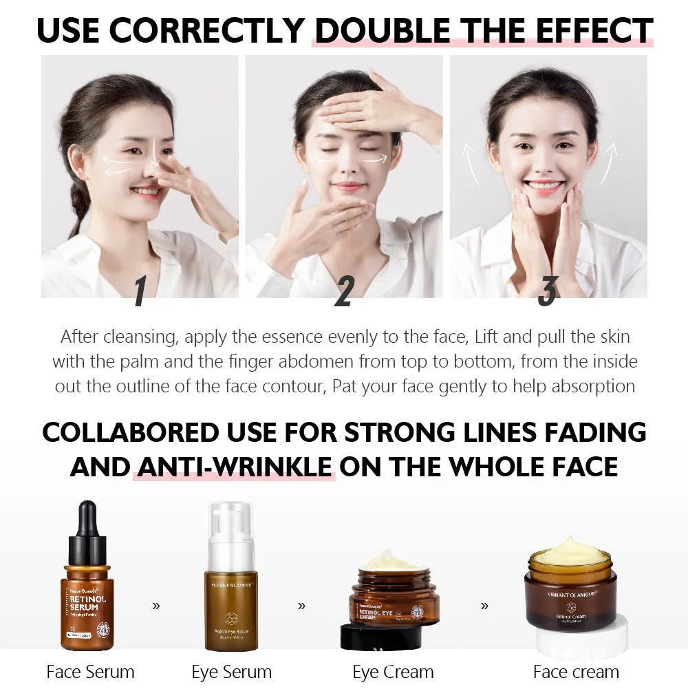 30 ml bottle of retinol facial serum for reducing dry lines and fine lines