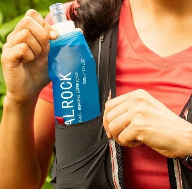 Plastic portable straw with suction tube for outdoor hydration during mountain climbing and biking