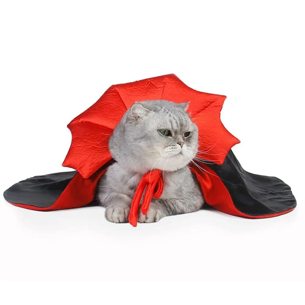 Cute Halloween pet vampire cloak costume for small dog cat kitten S M L sizes