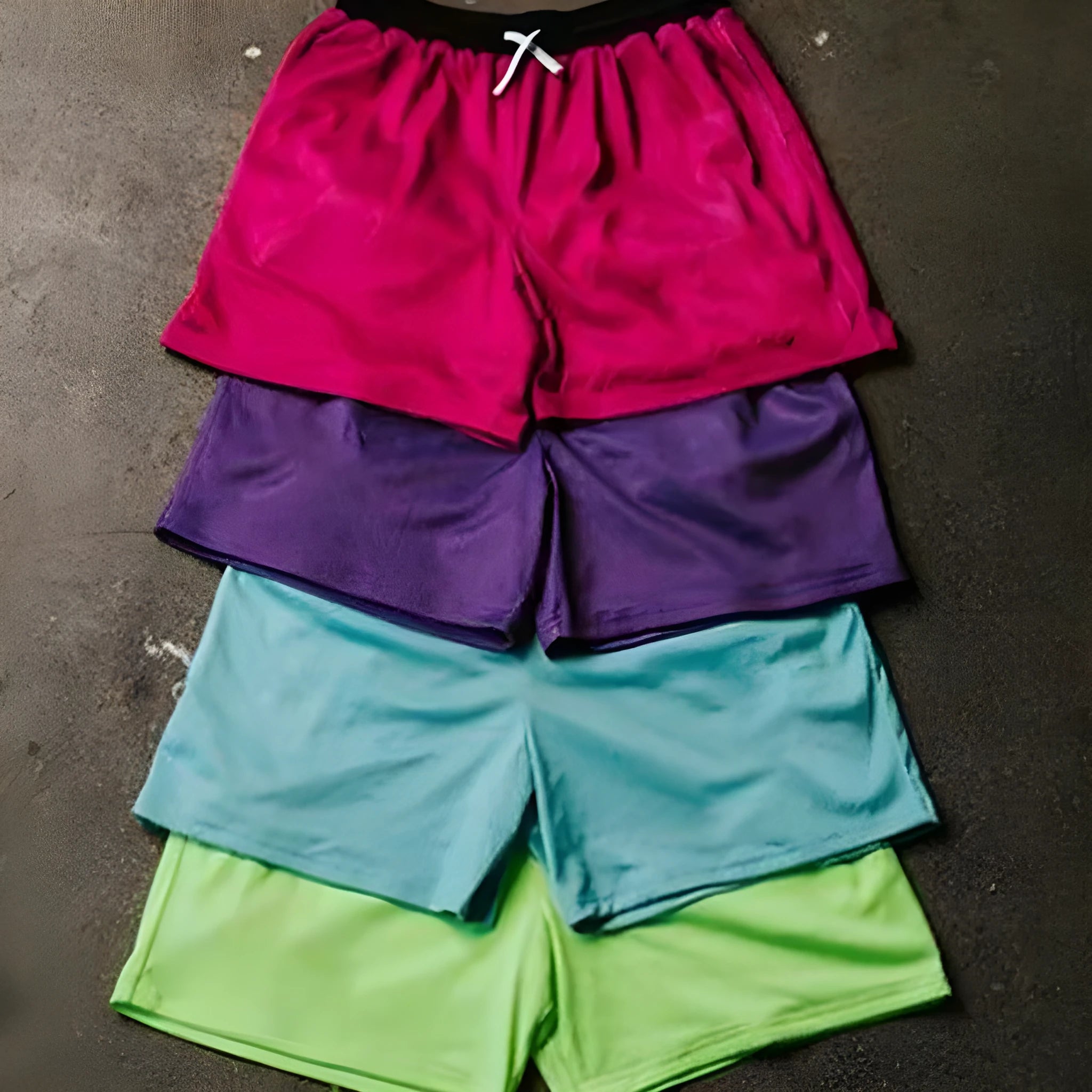 Men's mesh quick-drying sports shorts in solid colours for athletic activities