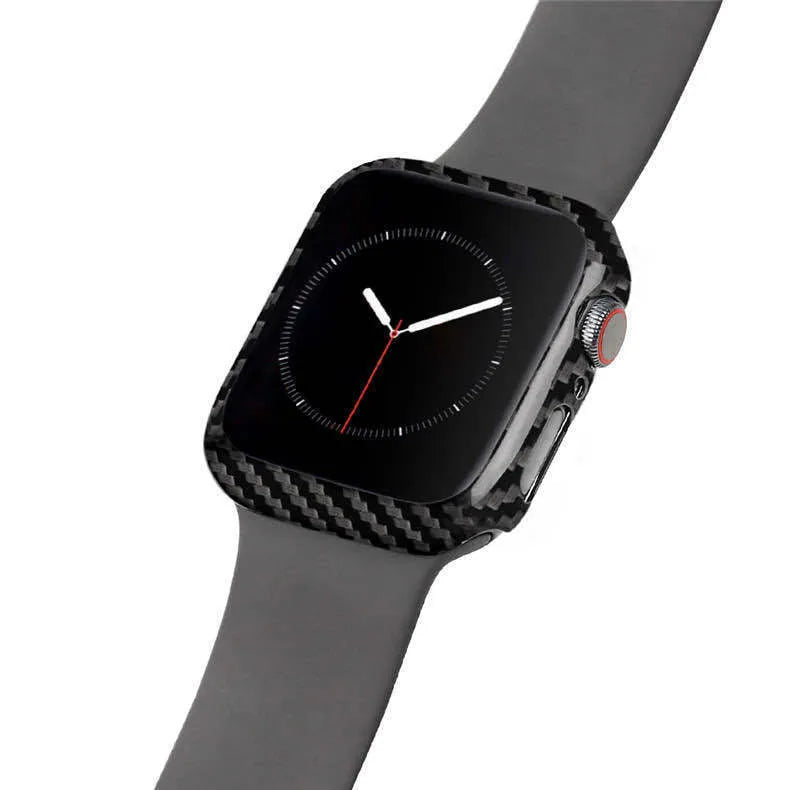 Half wrap leather carbon fibre case for 44mm Apple Watch 4 in black