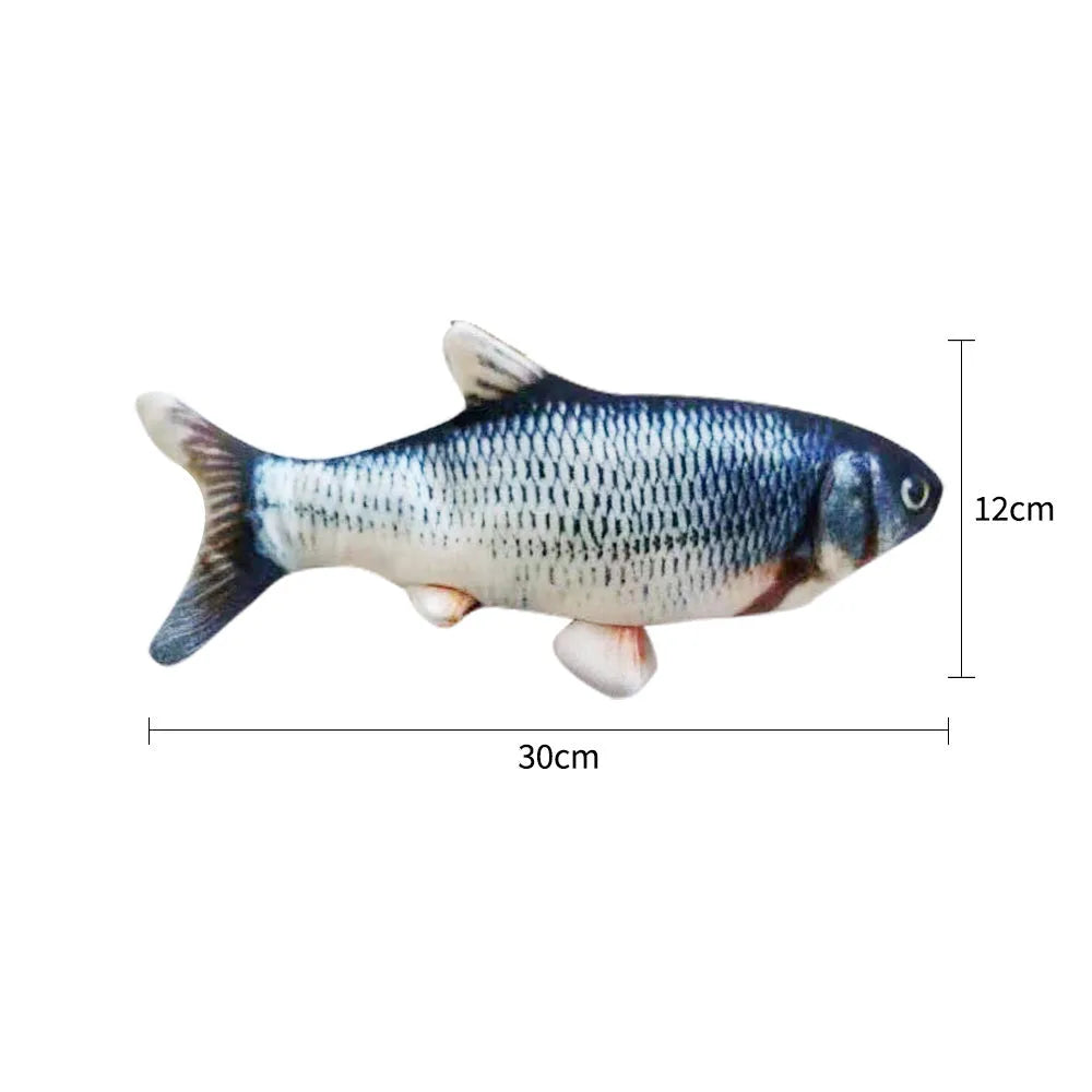 Electronic jumping fish simulation cat toy without catnip, 30cm multicolour design with USB charging