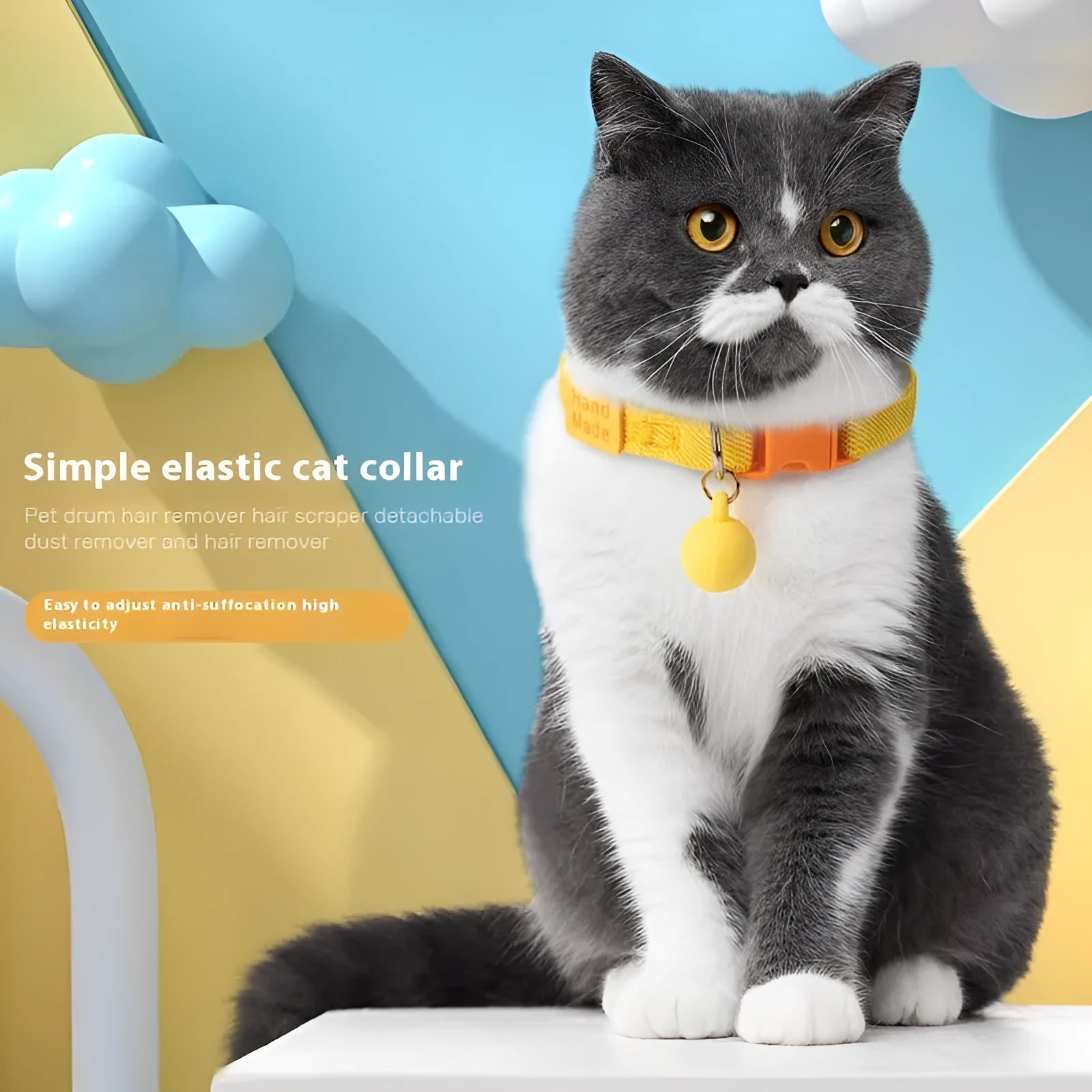 A high elasticity polyester pet collar for small dogs, shown in multiple solid colours on a white background.