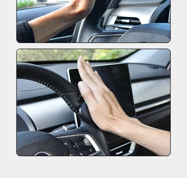Silicone steering wheel assist ball with metal bearing booster in black or blue colour options