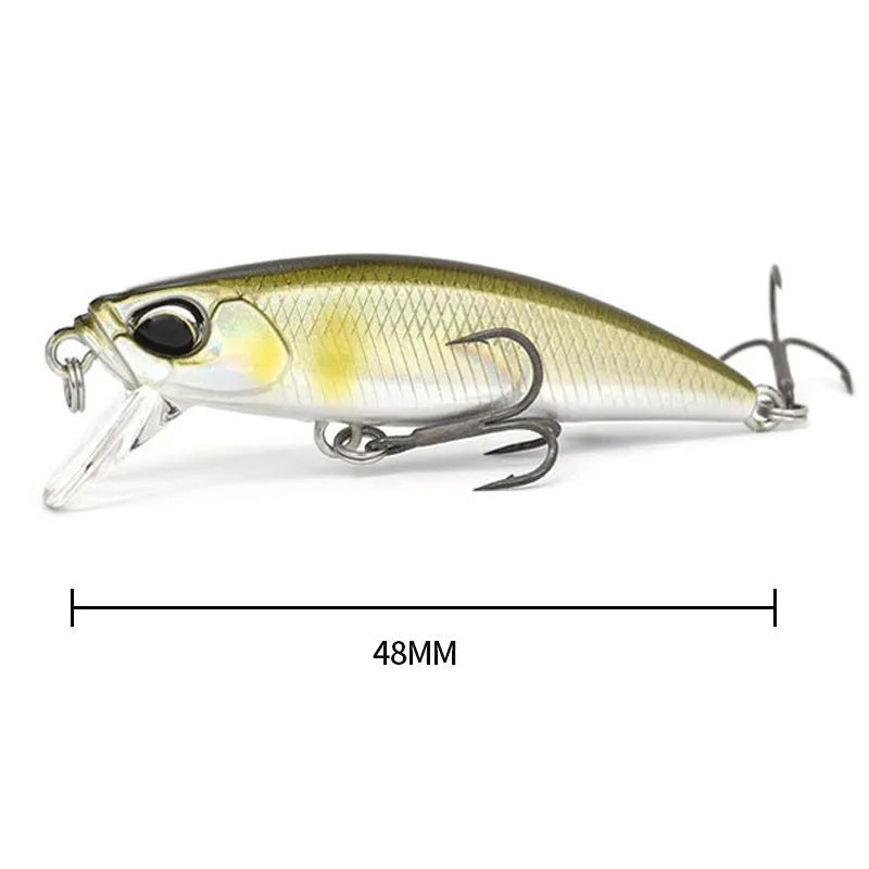 Tossing Japanese 48mm soft plastic mino fishing lure for mandarin fish and snakehead.