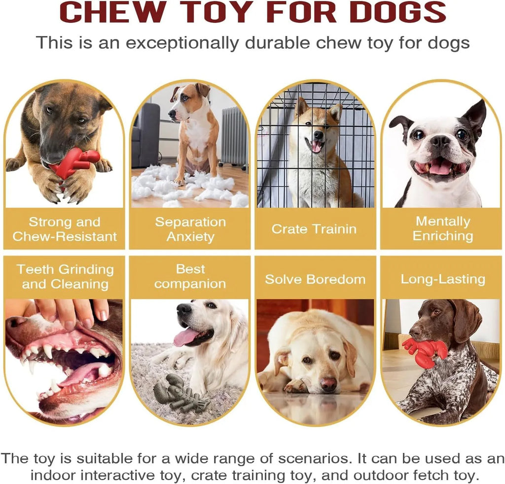 Large red nylon dog chew bone toy for aggressive chewing by big dogs.