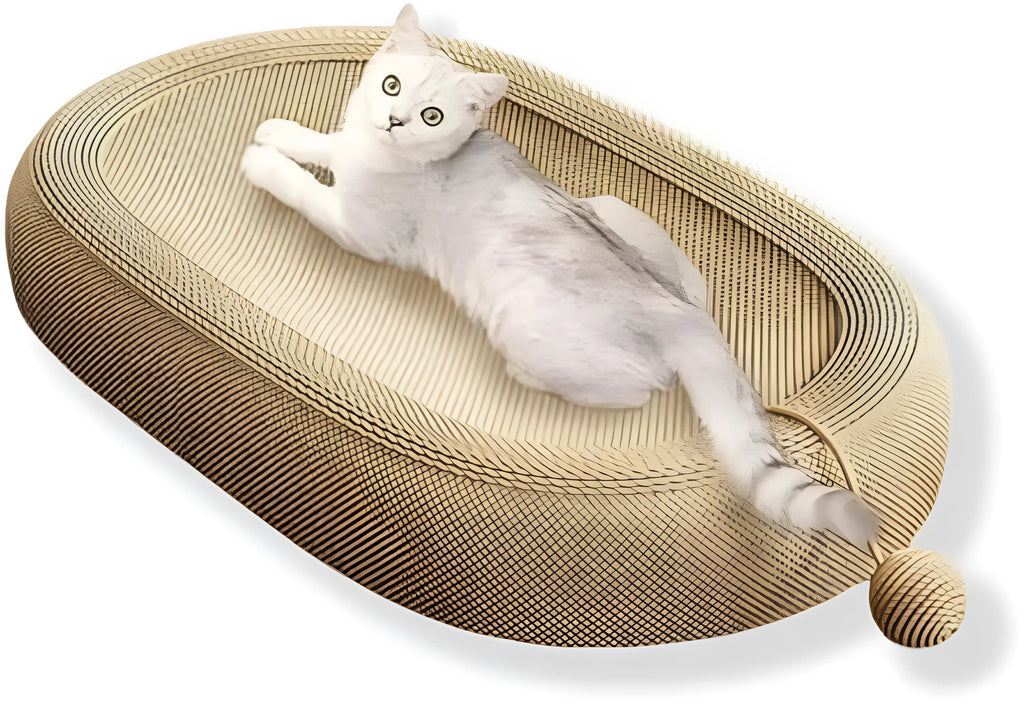Ultra large natural sisal cat scratching board with lounge platform top.