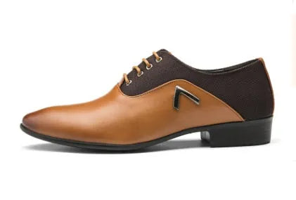 Men's Oxford shoes in artificial PU leather with rubber soles available in black, brown, and yellow