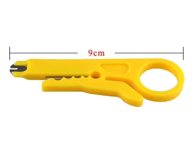 Yellow mini portable wire stripper with 0.6mm stripping diameter for telephone and network cables