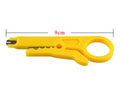 Yellow mini portable wire stripper with 0.6mm stripping diameter for telephone and network cables