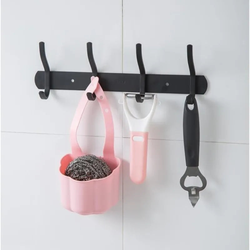 Nordic style plastic kitchen sink drain basket in blue, grey or pink colours