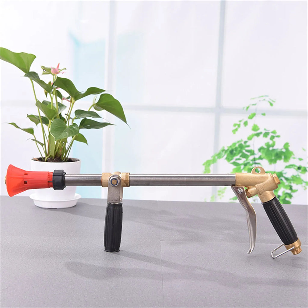 Adjustable high-pressure agricultural spray gun with submachine gun design for pesticide spraying
