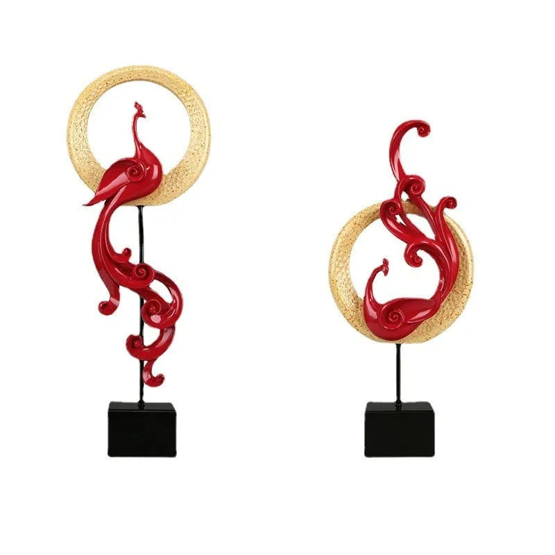 Synthetic resin Phoenix ornament in European style decorative design