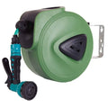 Automatic retractable hose reel with 10 metre PVC water pipe in compact collector unit for car washing