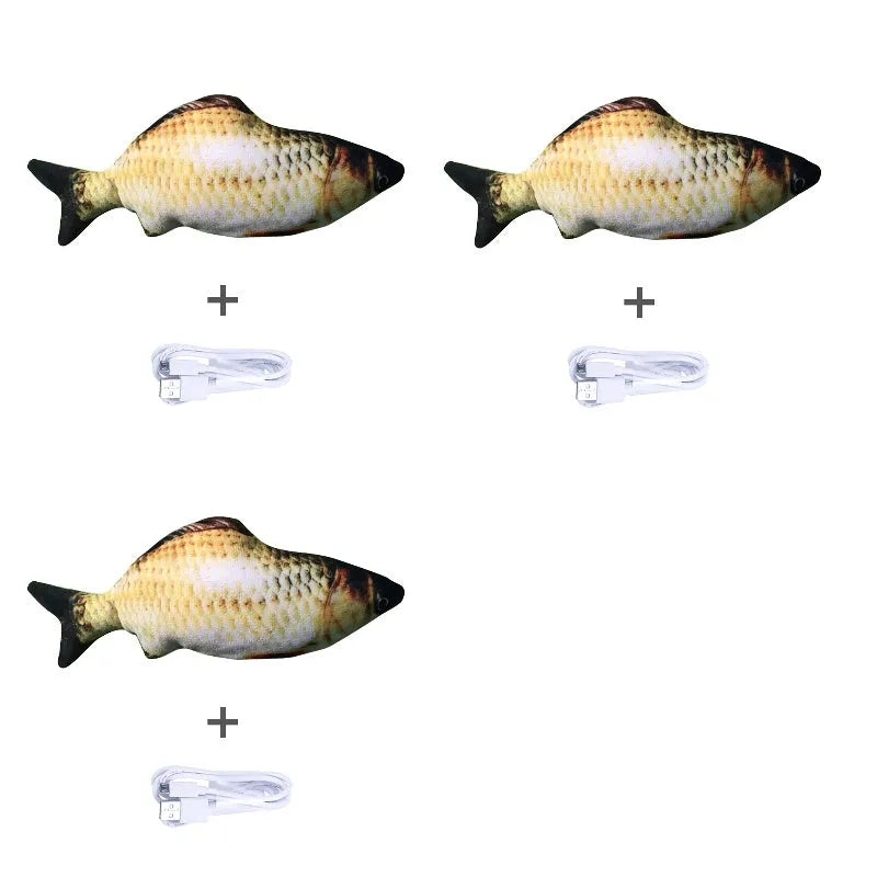 Electronic jumping fish simulation cat toy without catnip, 30cm multicolour design with USB charging