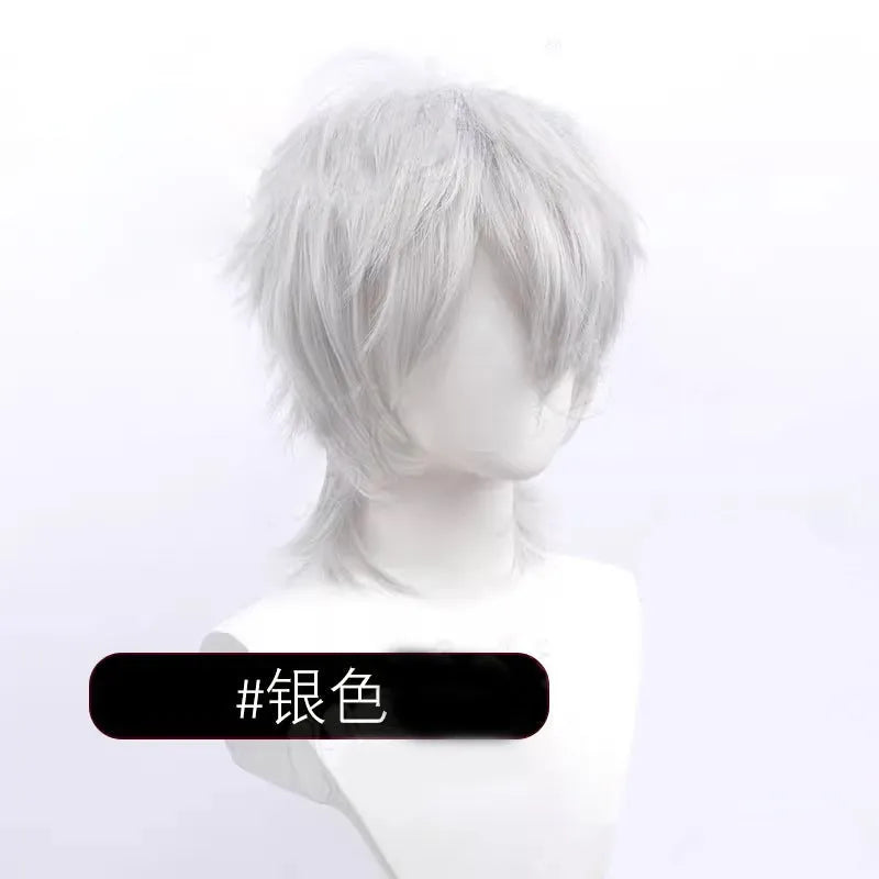 Short hair cosplay wig for men with anti-curling construction in various colour options
