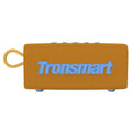 Portable waterproof Bluetooth speaker in black showing control buttons and lithium battery compartment