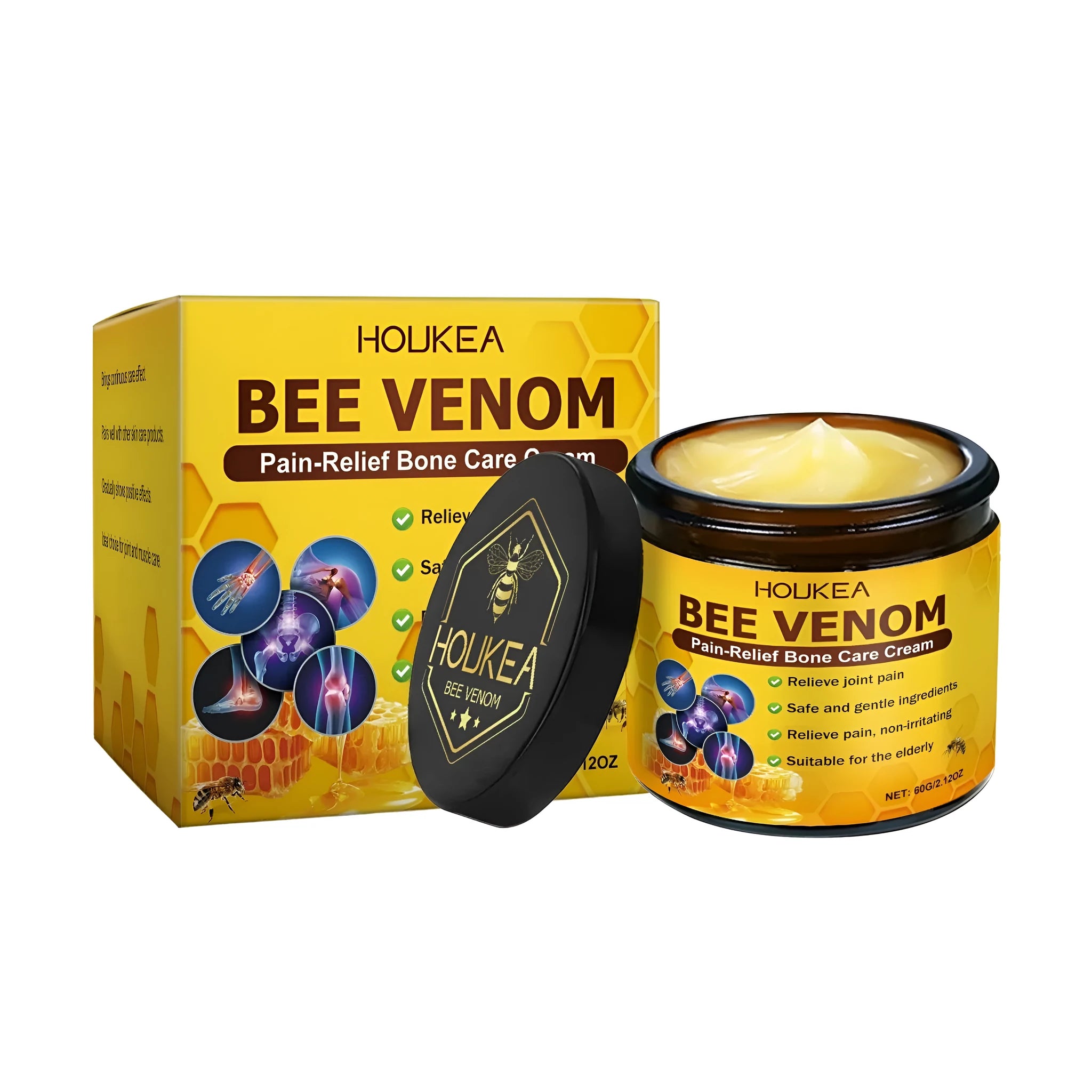 Houkea Pain-Relief Bone Care Cream 60g tube with bee venom and mint leaf ingredients