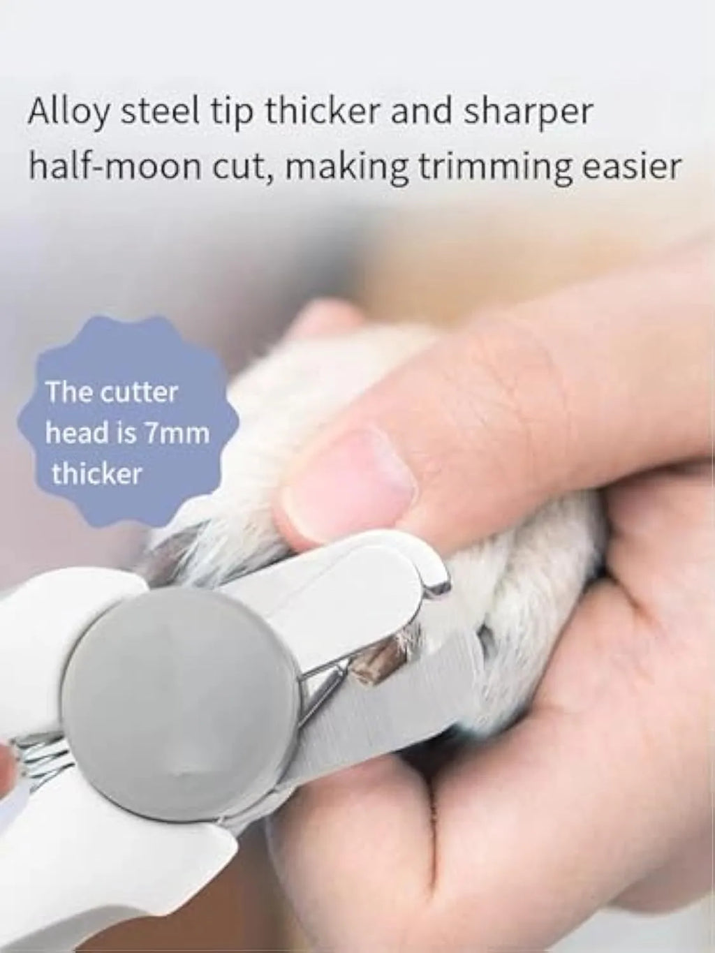 Blue heavy-duty dog nail clippers with a safety guard for large breeds and thick nails