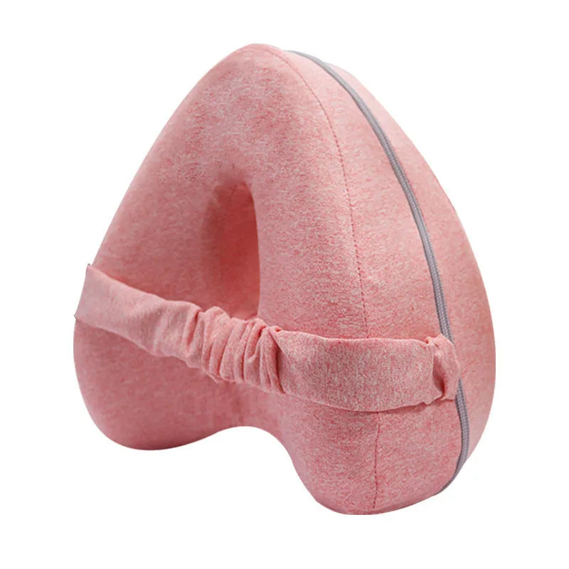 Love heart-shaped memory foam leg pillow in blue colour showing contouring support design